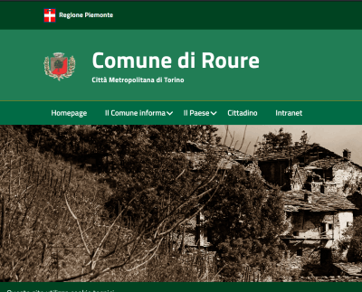 Link auf die Homepage der Comune di Roure