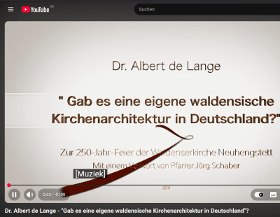 Link zu einem Youtube-Film mit einem Vortag von Albert de Lange