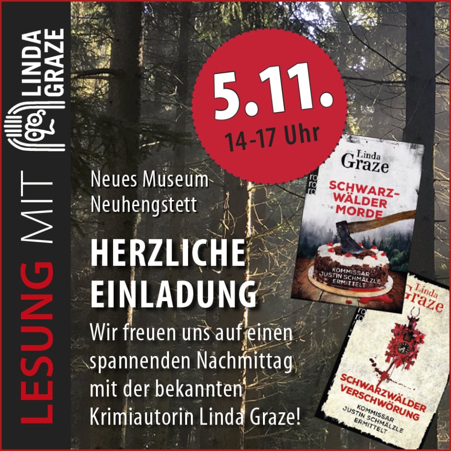 Werbeanzeige für die Lesung mit Linda Graze
